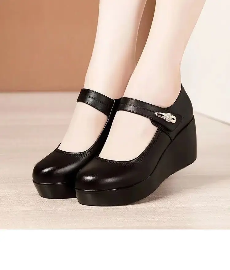 Women Red Platform Mules Wedge Heels 2022 — feature 14