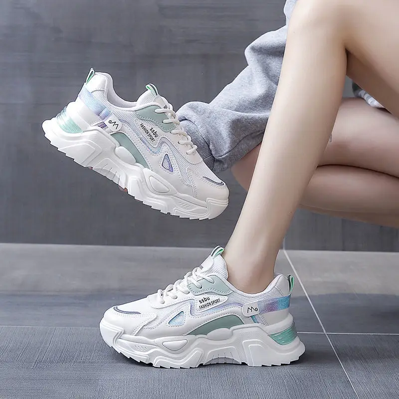 Women's White Purple Thick Casual Shoes - Image 6