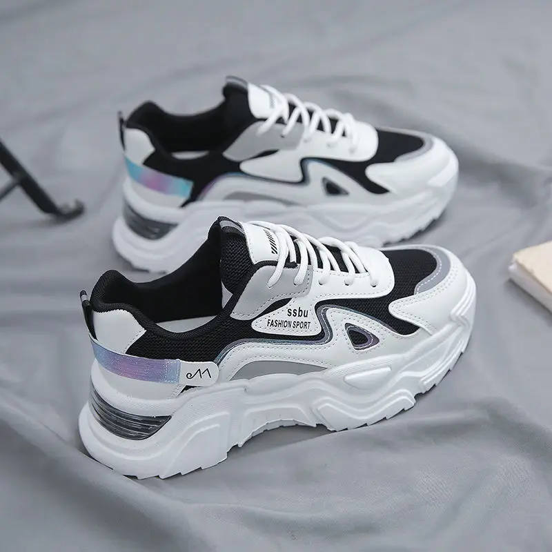 Women's White Purple Thick Casual Shoes - Image 7