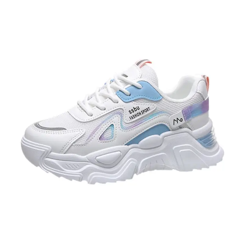 Women's White Purple Thick Casual Shoes - Image 8