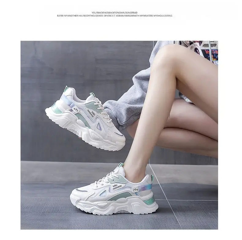 Women's White Purple Thick Casual Shoes — feature 16