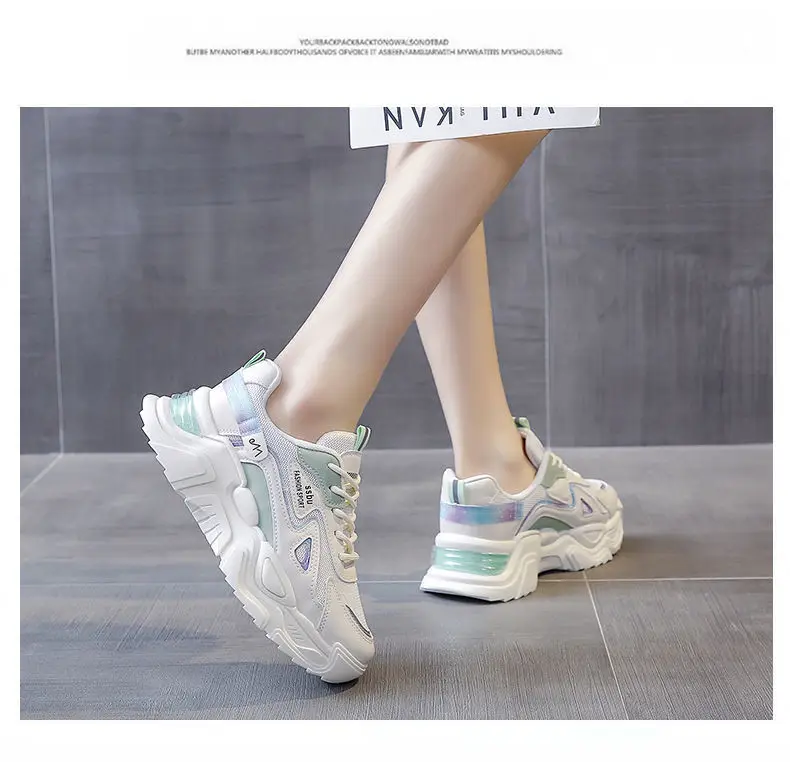 Women's White Purple Thick Casual Shoes — feature 17