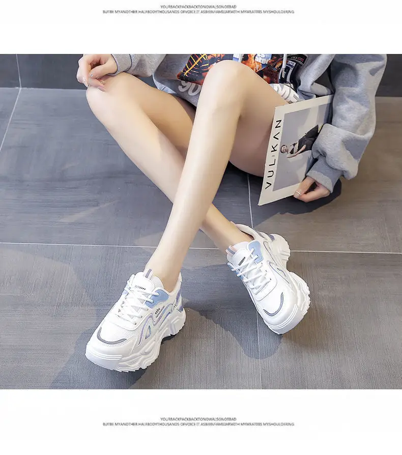 Women's White Purple Thick Casual Shoes — feature 18