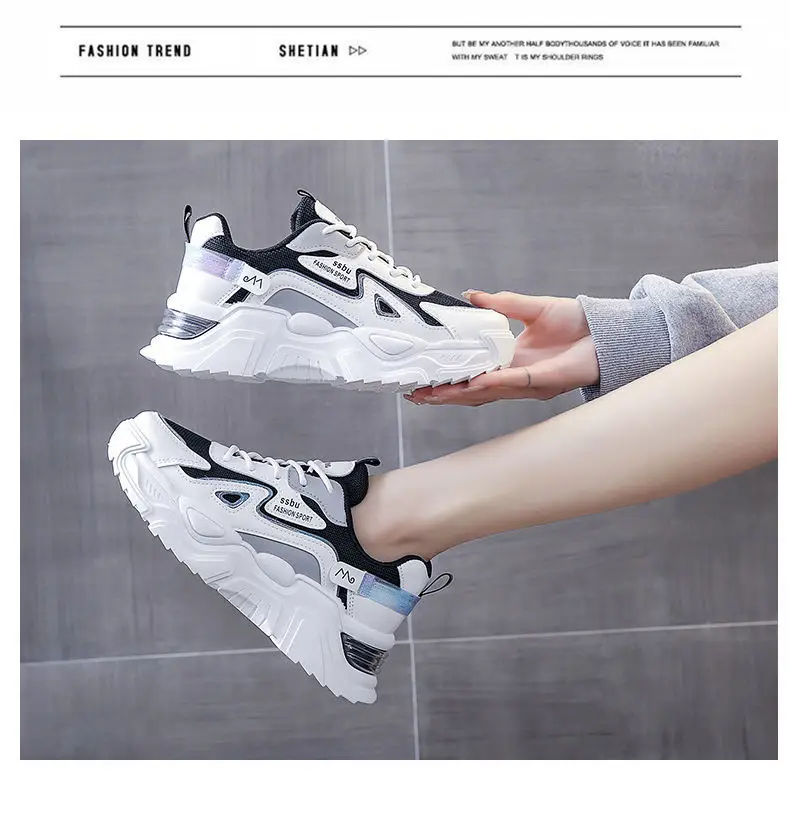 Women's White Purple Thick Casual Shoes — feature 20