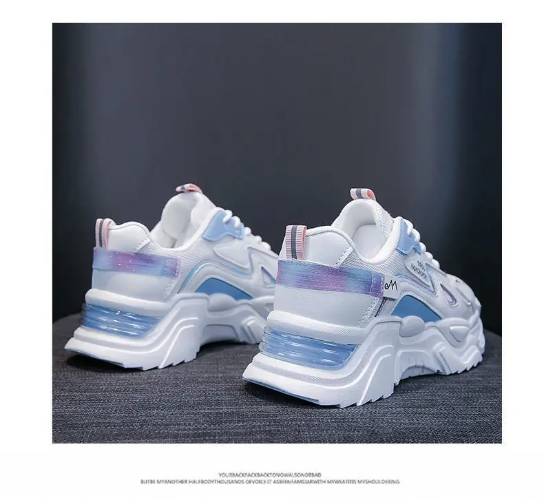 Women's White Purple Thick Casual Shoes — feature 22