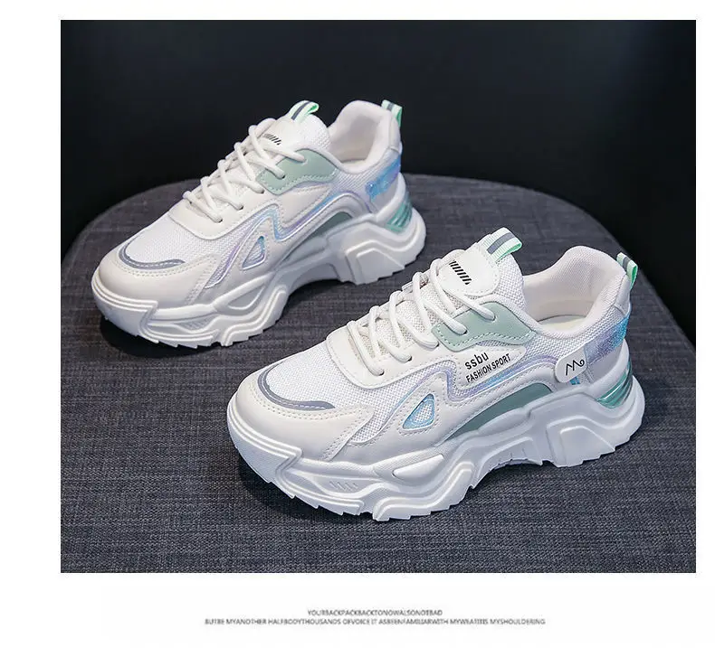 Women's White Purple Thick Casual Shoes — feature 23