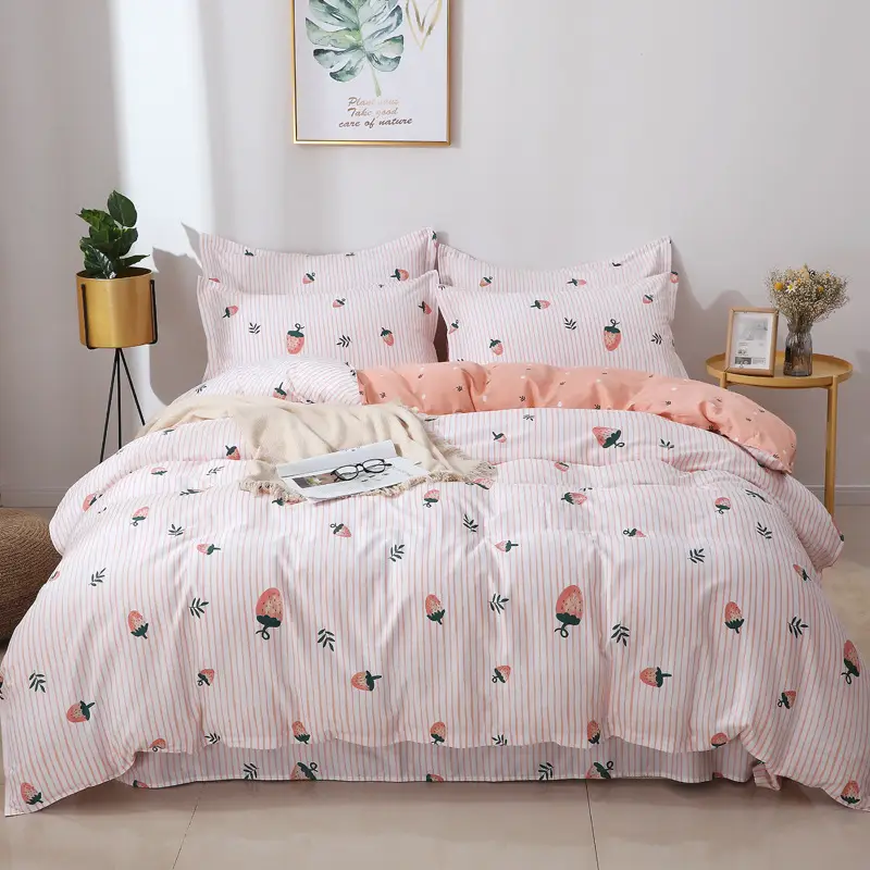 Cotton Quilted Bedding Set Grey Triangle Design