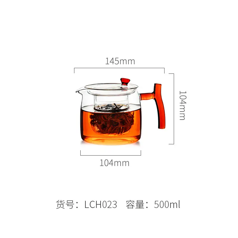 Transparent Heat-Resistant Glass Tea Pot Single Pot - Image 2