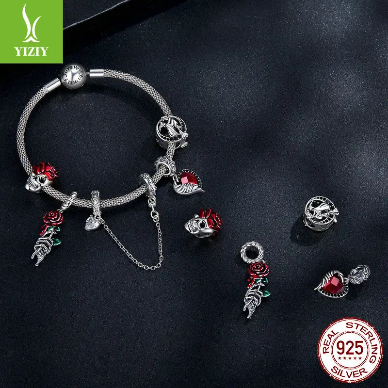 925 Silver Halloween Charm Bracelet Set