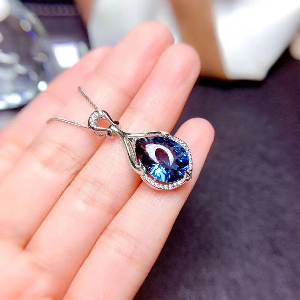 Cao Shi Mermaid Tears Pendant with Sapphire Water Drop Color — feature 4