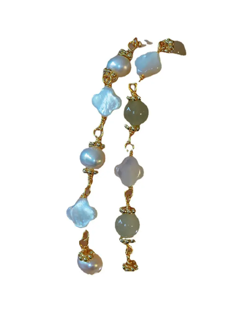 Women's Spring Flower Drizzle Bracelet with Jade Pearl - Image 6