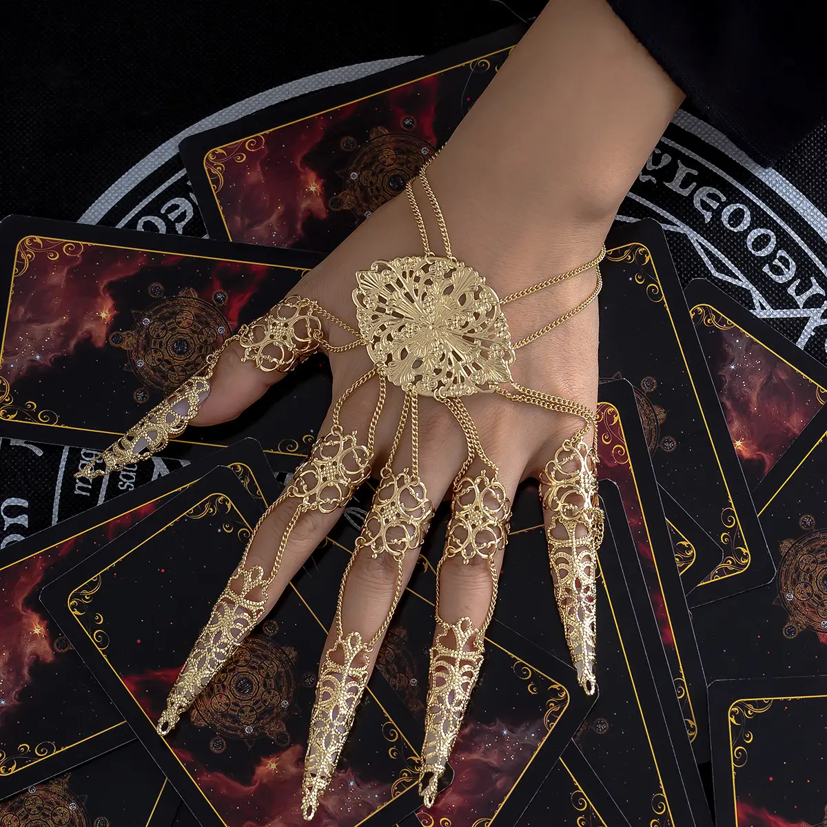 Punk Gothic Gold Finger Bracelet for Halloween - Image 5