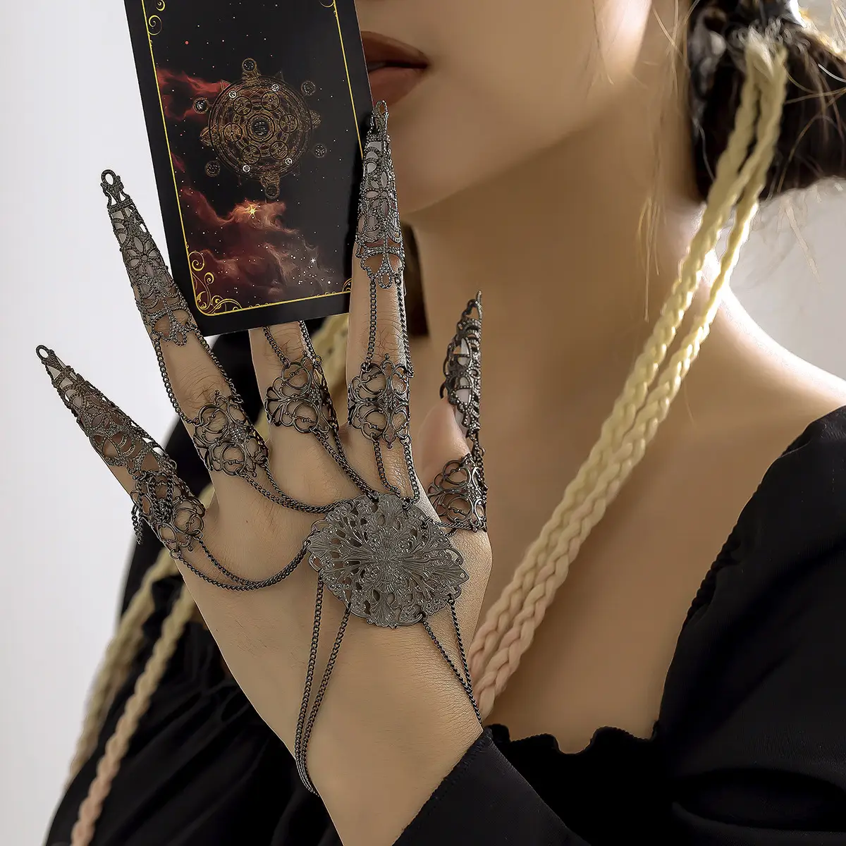 Punk Gothic Gold Finger Bracelet for Halloween - Image 3