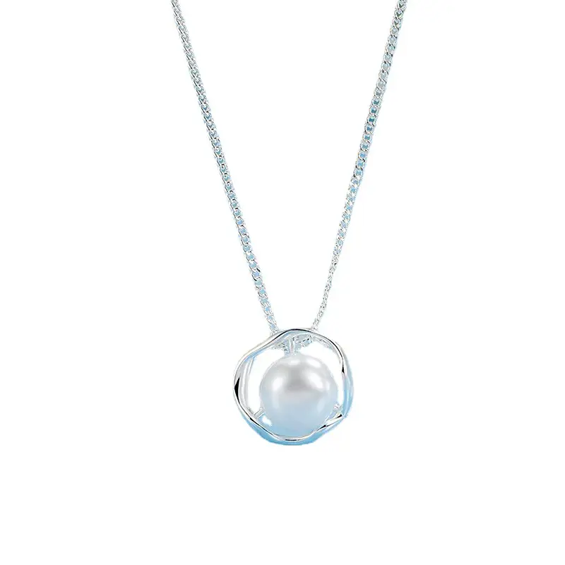 Women's Pearl Pendant Necklace with Cold Wind Clavicle Chain - Image 5