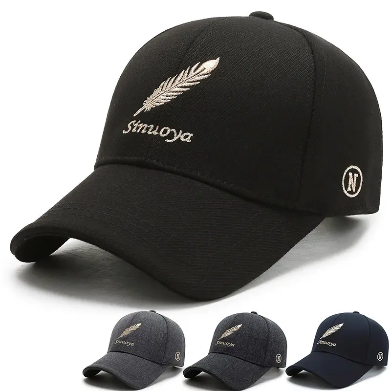 Men's Black Feather Logo Baseball Cap - Image 3
