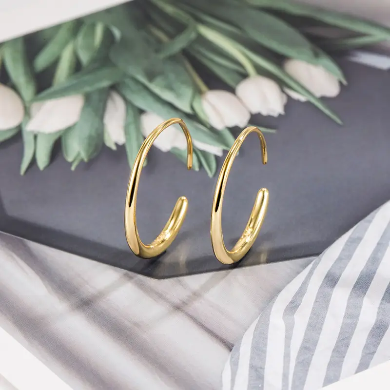 C-Shape Glossy Earrings for Women - Image 2