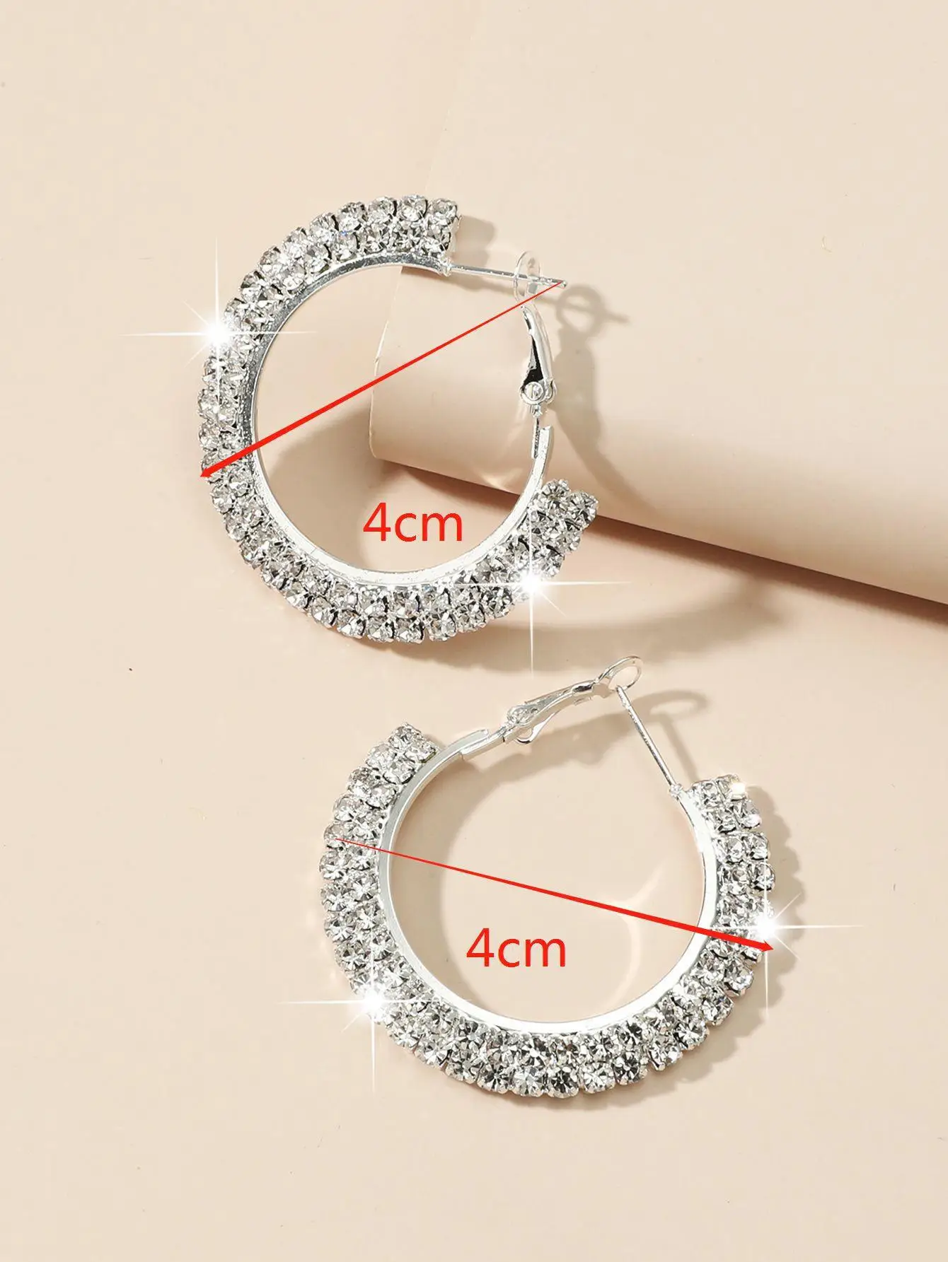 Double Row Exaggerated Diamond Hoop Earrings — feature 12