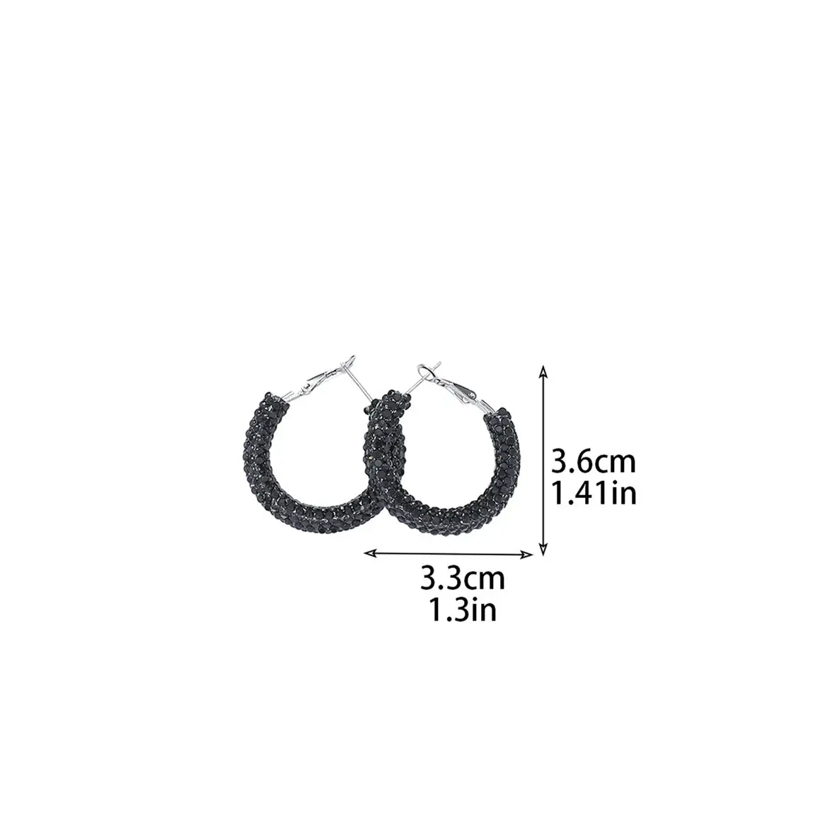 Double Row Exaggerated Diamond Hoop Earrings - Image 5