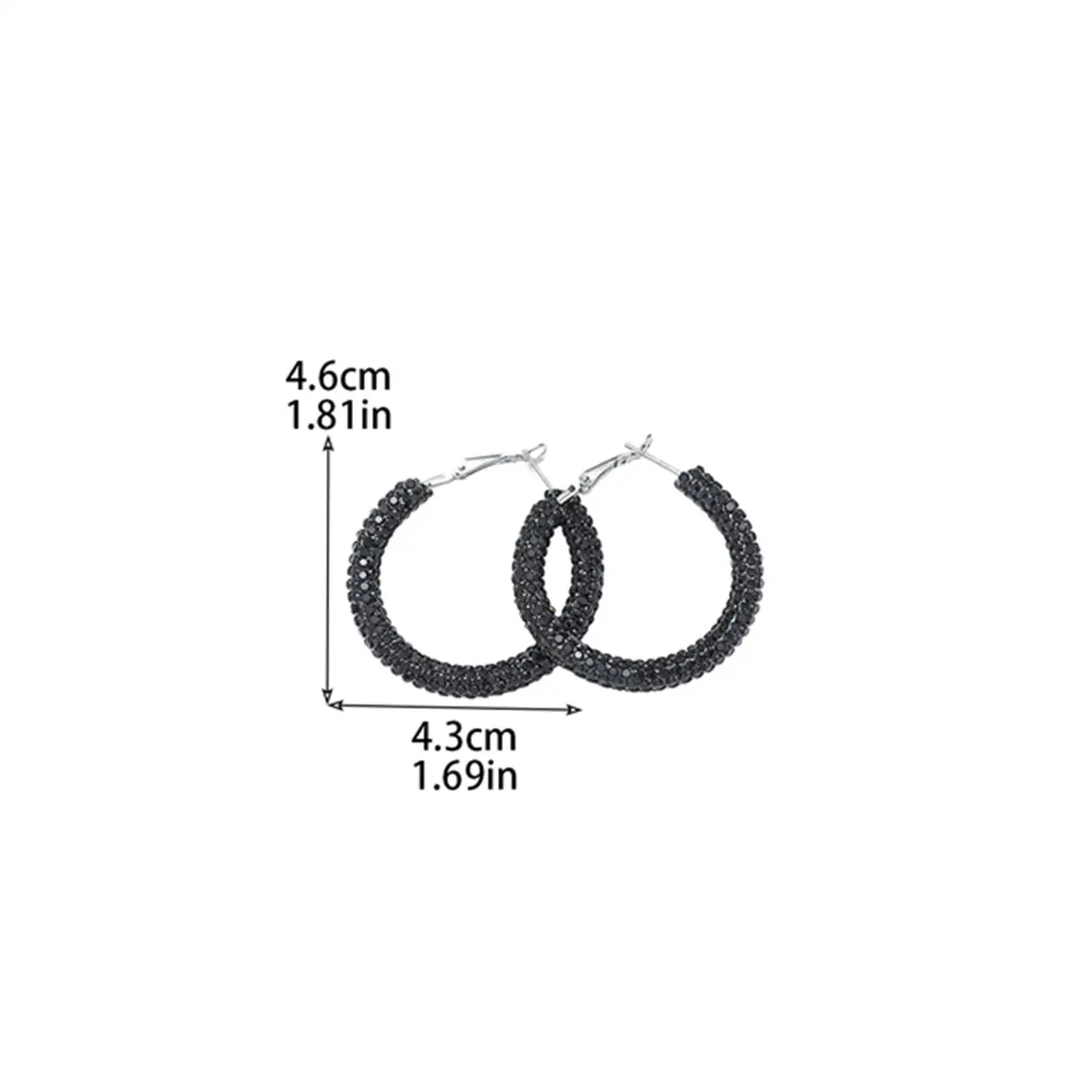 Double Row Exaggerated Diamond Hoop Earrings - Image 6