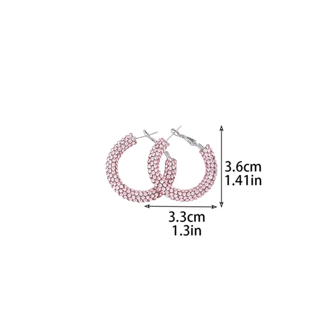 Double Row Exaggerated Diamond Hoop Earrings - Image 13