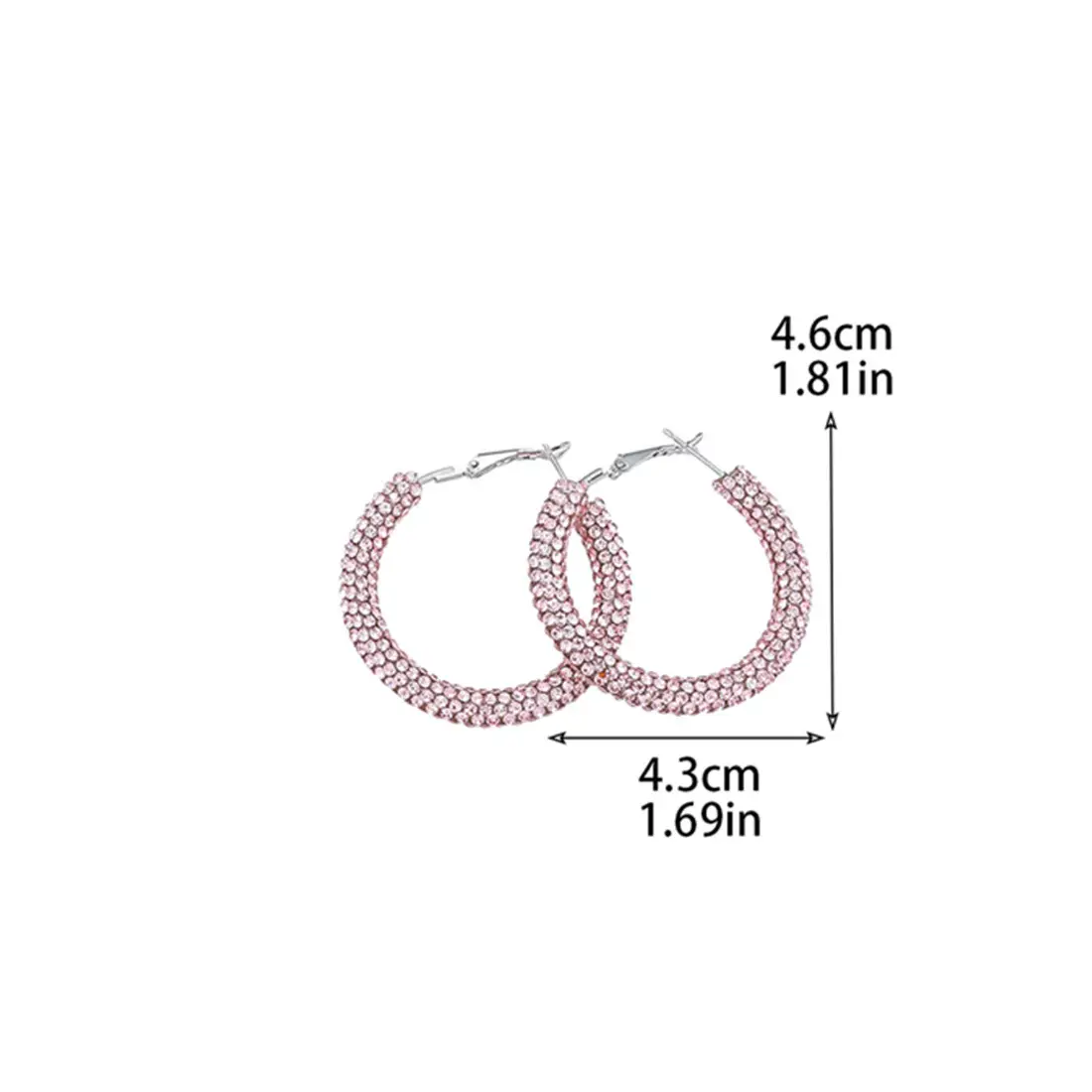 Double Row Exaggerated Diamond Hoop Earrings - Image 14