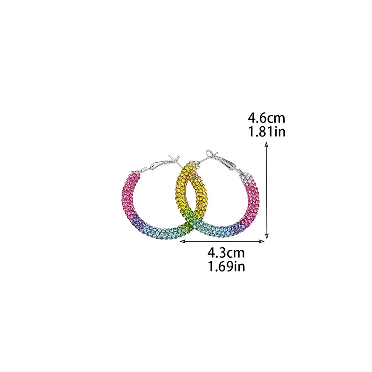 Double Row Exaggerated Diamond Hoop Earrings - Image 18