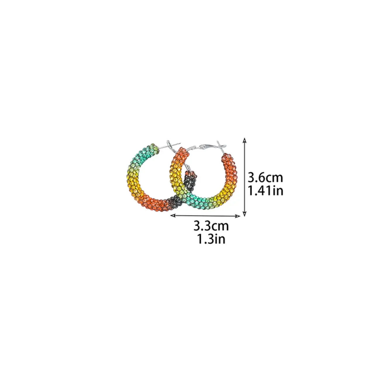 Double Row Exaggerated Diamond Hoop Earrings - Image 21