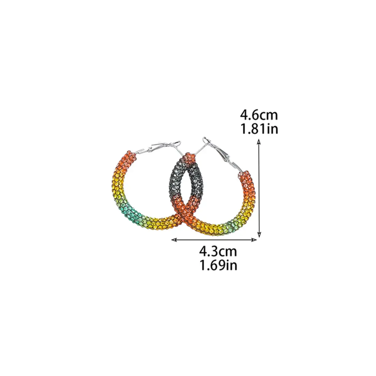 Double Row Exaggerated Diamond Hoop Earrings - Image 22