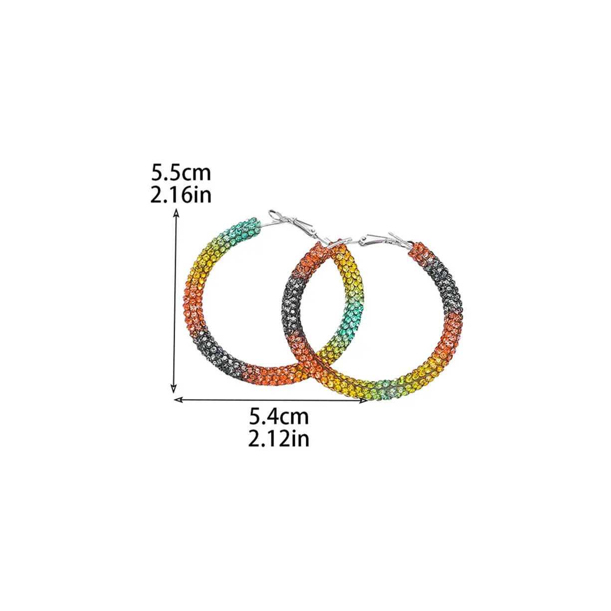 Double Row Exaggerated Diamond Hoop Earrings - Image 23