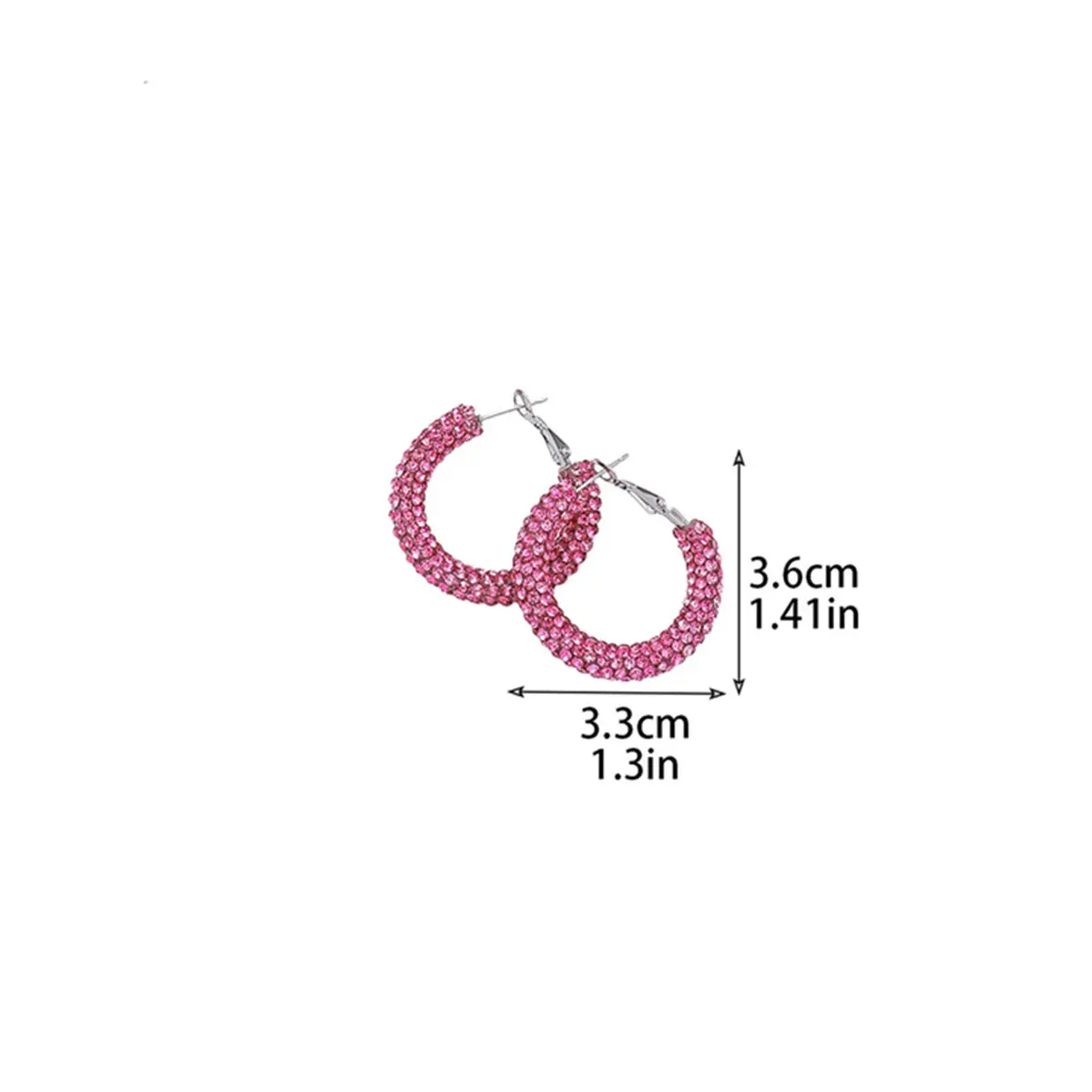 Double Row Exaggerated Diamond Hoop Earrings - Image 25