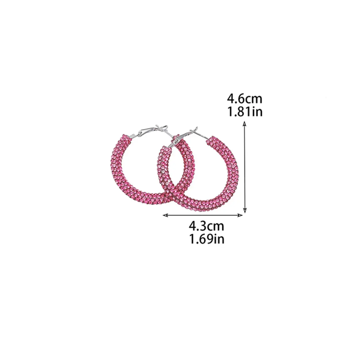 Double Row Exaggerated Diamond Hoop Earrings - Image 26