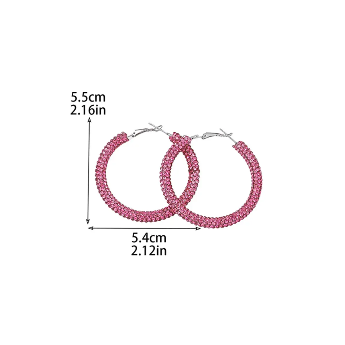 Double Row Exaggerated Diamond Hoop Earrings - Image 27