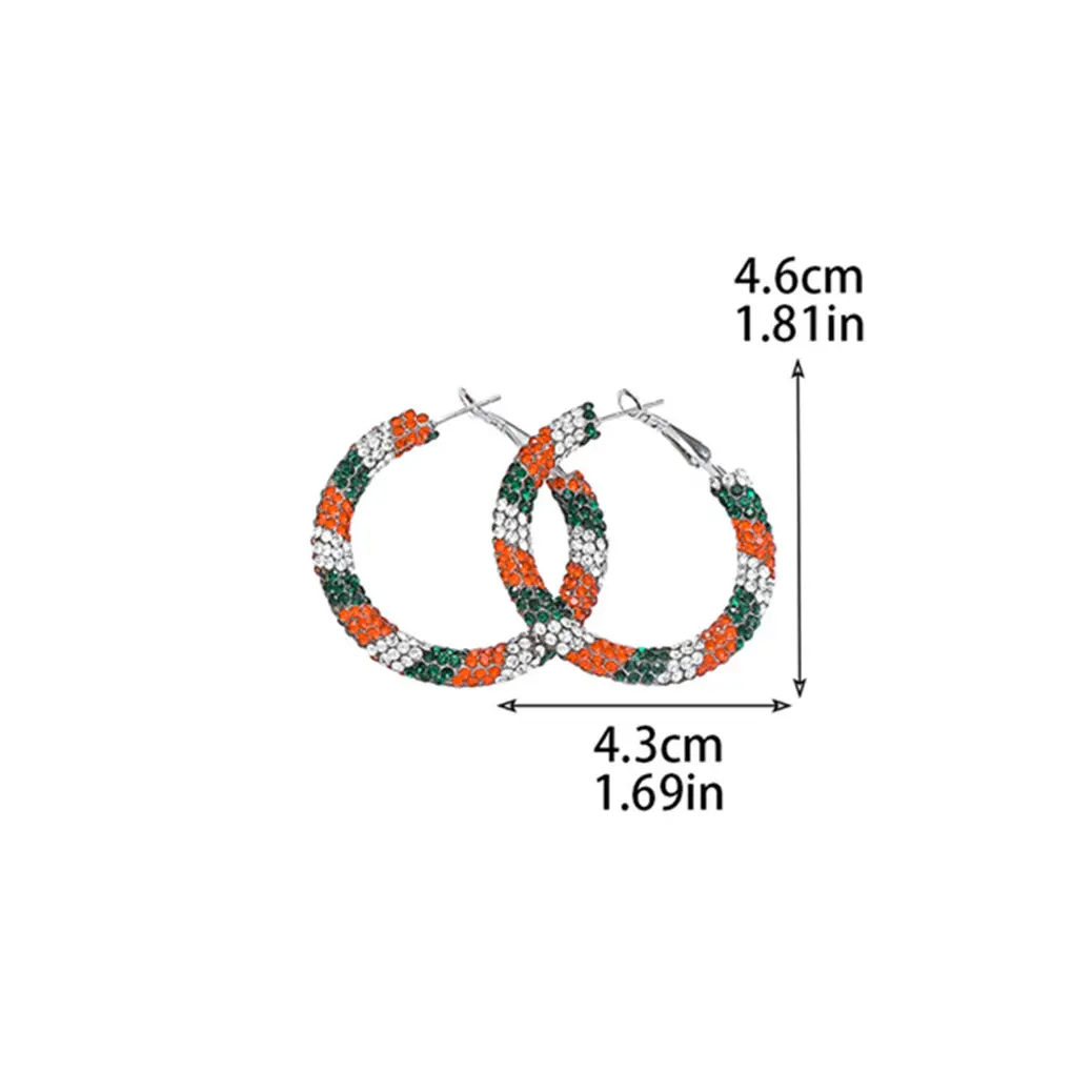 Double Row Exaggerated Diamond Hoop Earrings - Image 30