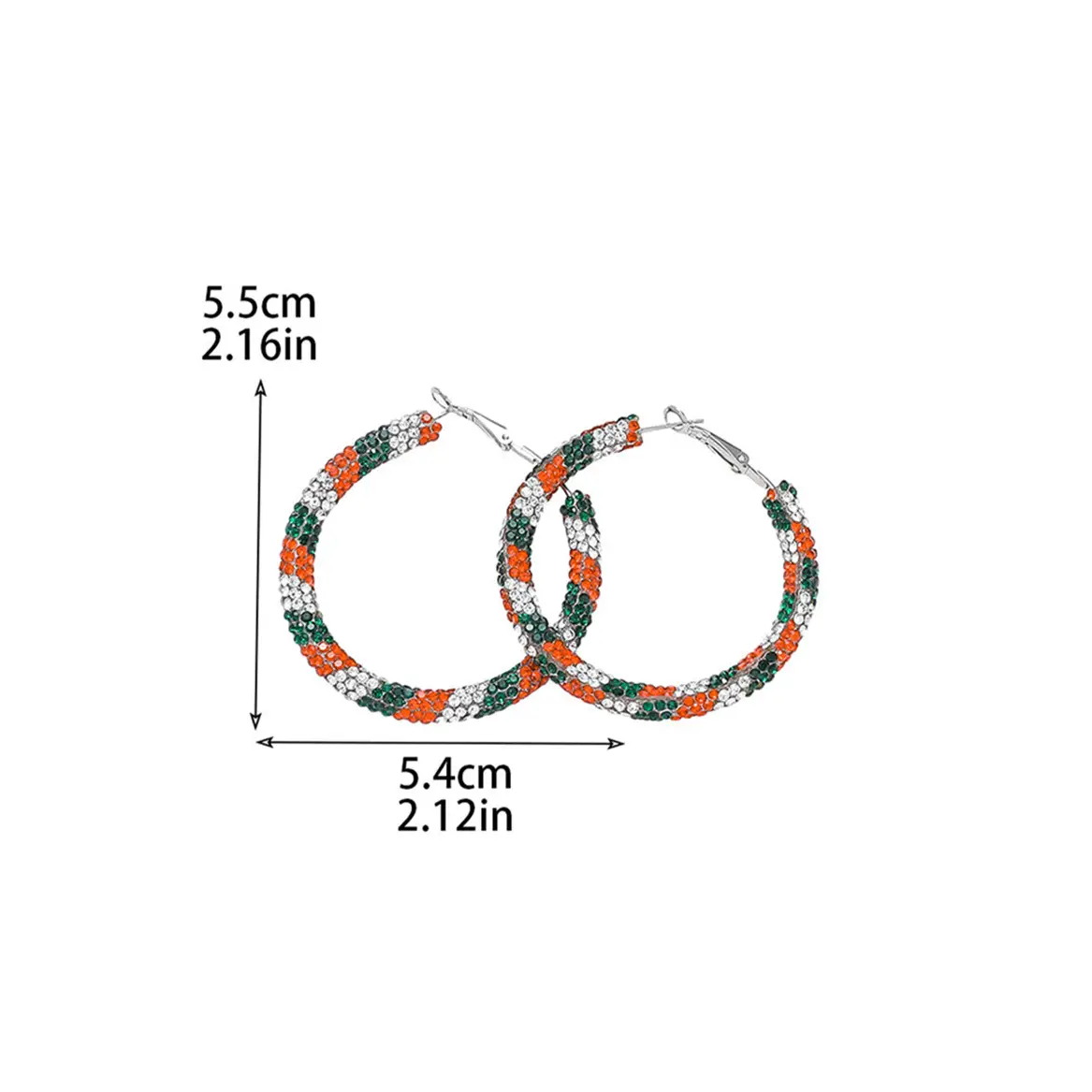 Double Row Exaggerated Diamond Hoop Earrings - Image 31