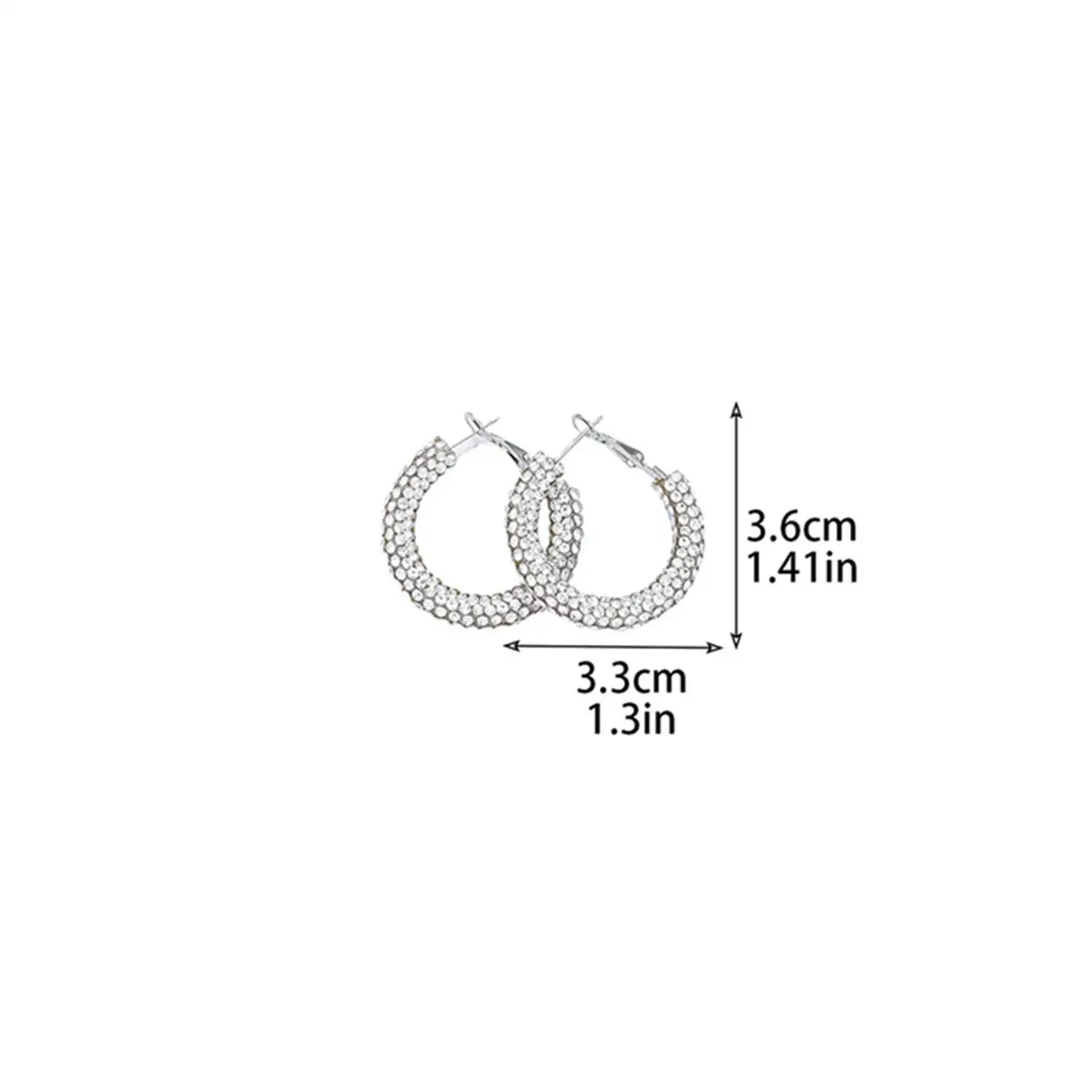 Double Row Exaggerated Diamond Hoop Earrings - Image 33