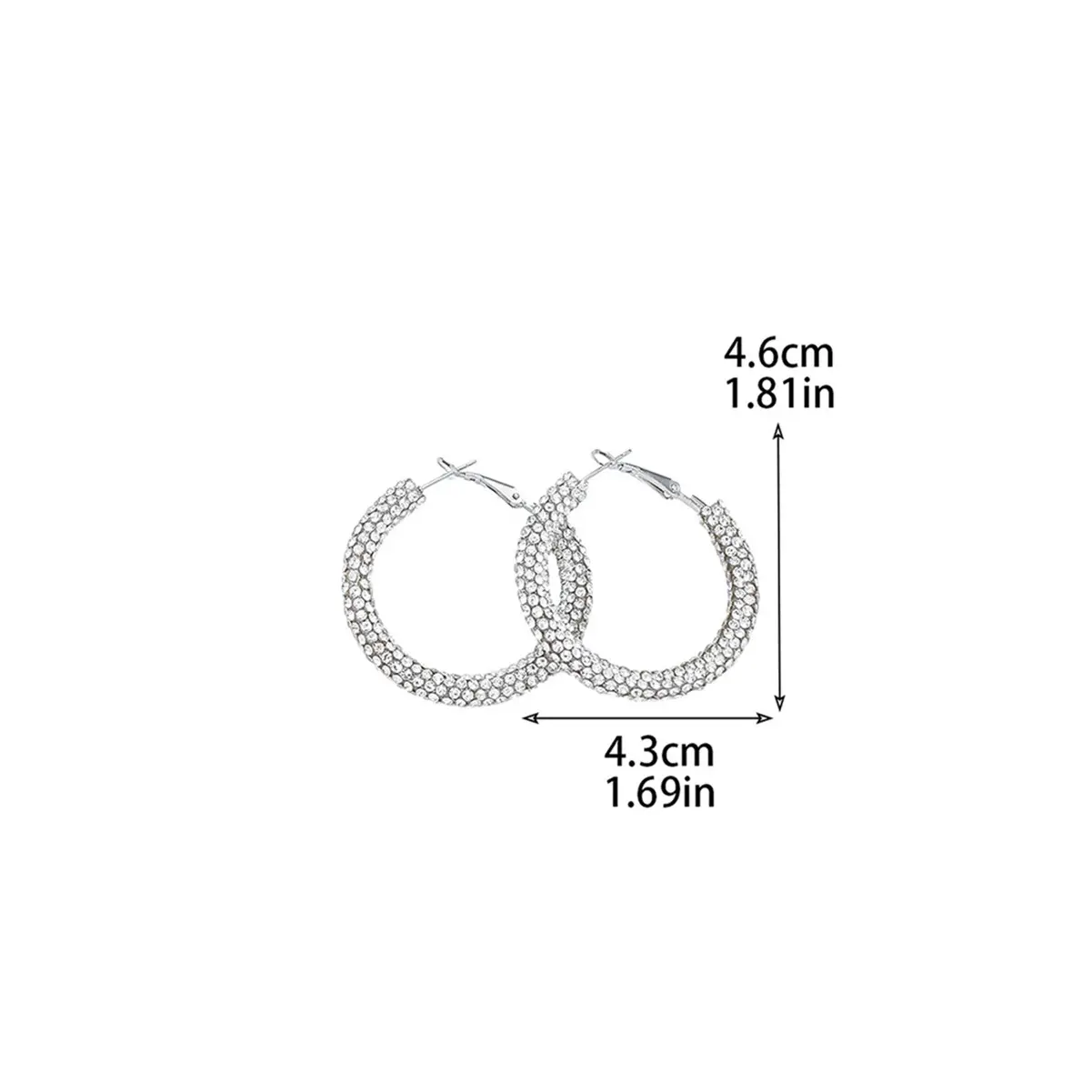 Double Row Exaggerated Diamond Hoop Earrings - Image 34