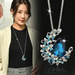 Korean Style Women Sunflower Crystal Pendant Necklace — feature 23