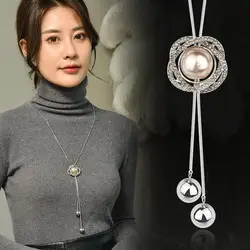 Korean Style Women Sunflower Crystal Pendant Necklace — feature 28
