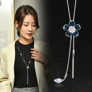 Korean Style Women Sunflower Crystal Pendant Necklace — feature 9
