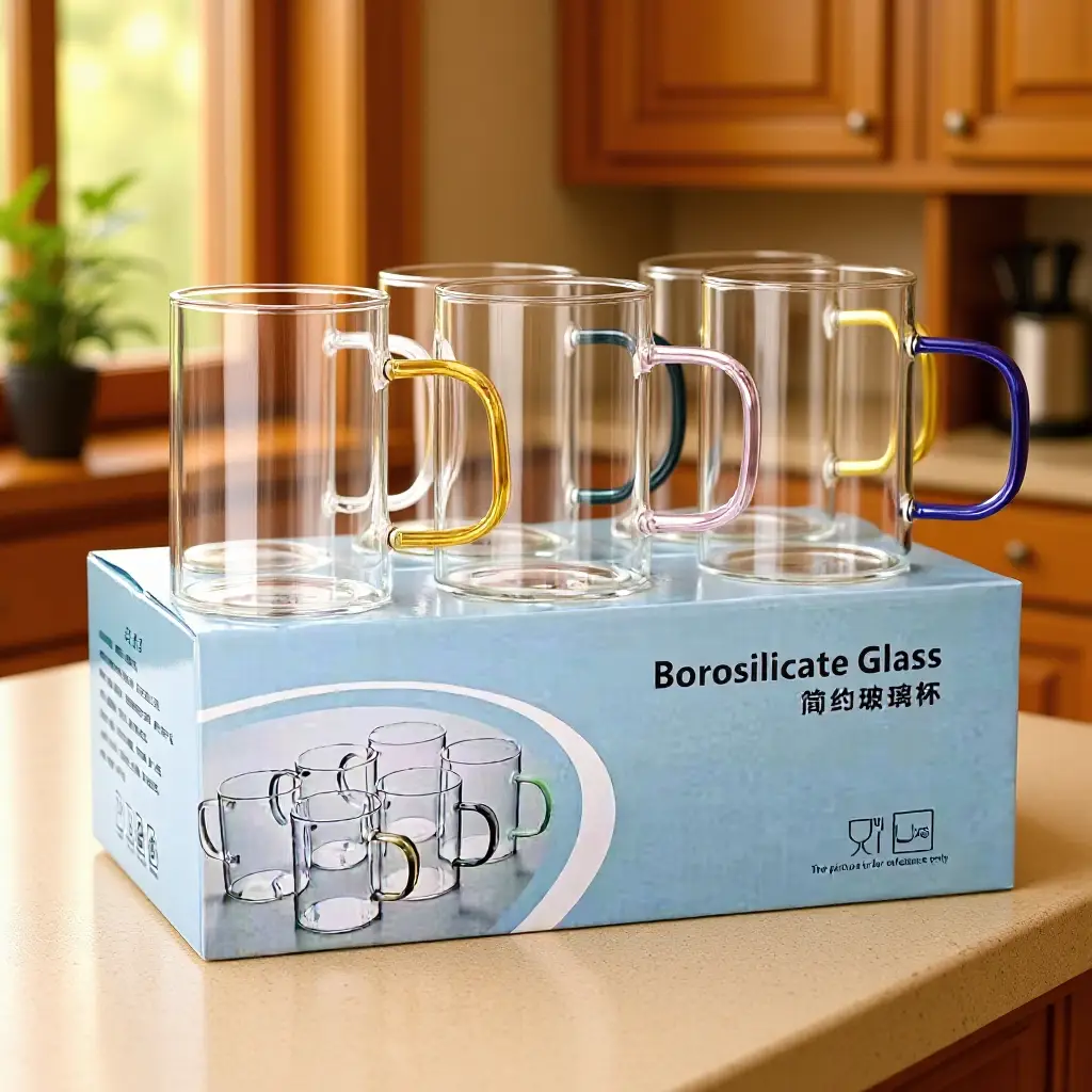Transparent Glass Cups Set for Kitchen & Home Use - Image 2