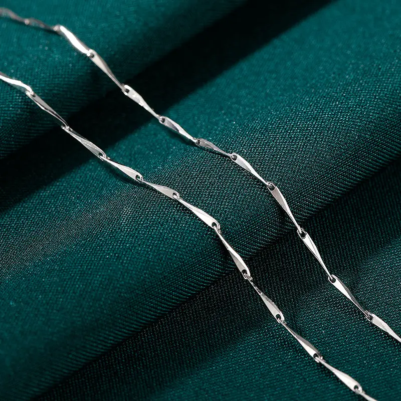 S999 Sterling Silver Pendant-Free Necklace for Women