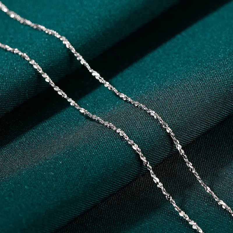 S999 Sterling Silver Pendant-Free Necklace for Women