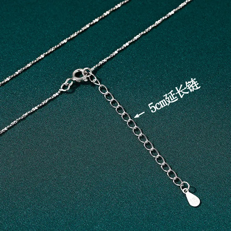 S999 Sterling Silver Pendant-Free Necklace for Women