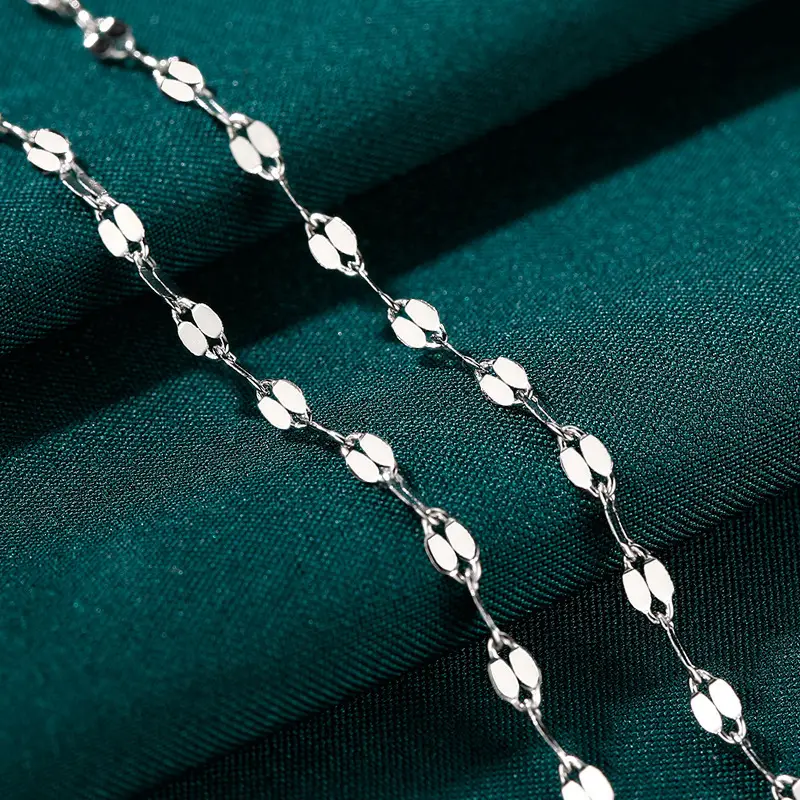 S999 Sterling Silver Pendant-Free Necklace for Women