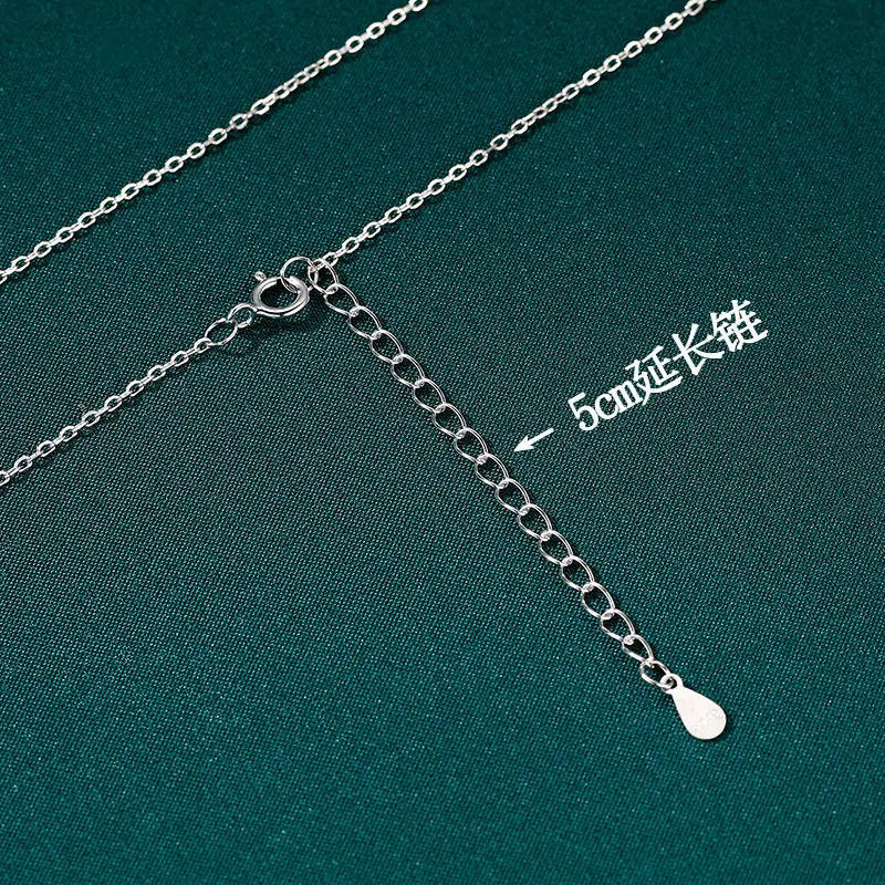 S999 Sterling Silver Pendant-Free Necklace for Women