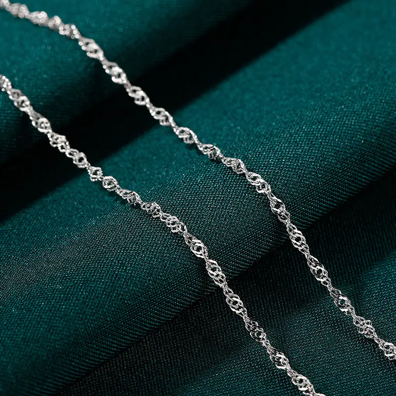 S999 Sterling Silver Pendant-Free Necklace for Women