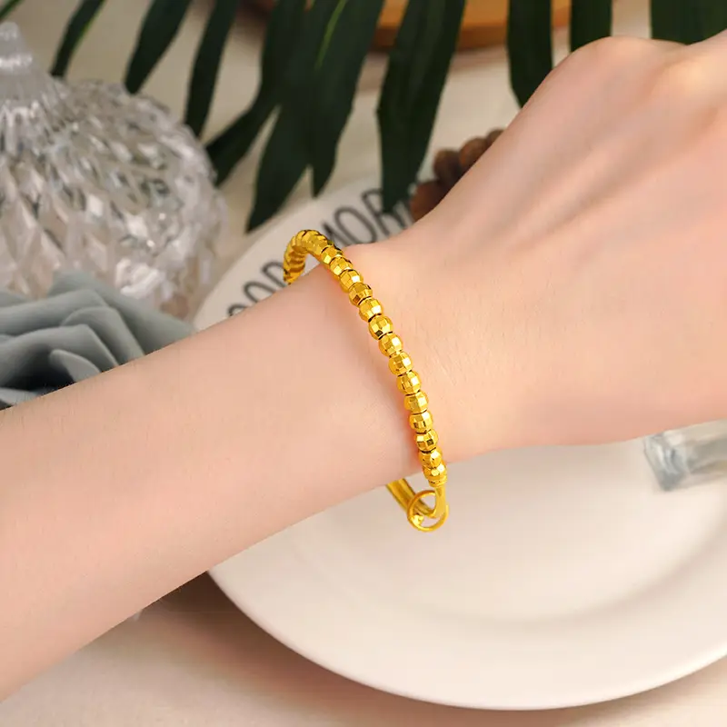 Vietnam Gold Push-Pull Beaded Bracelet for Women - Image 5