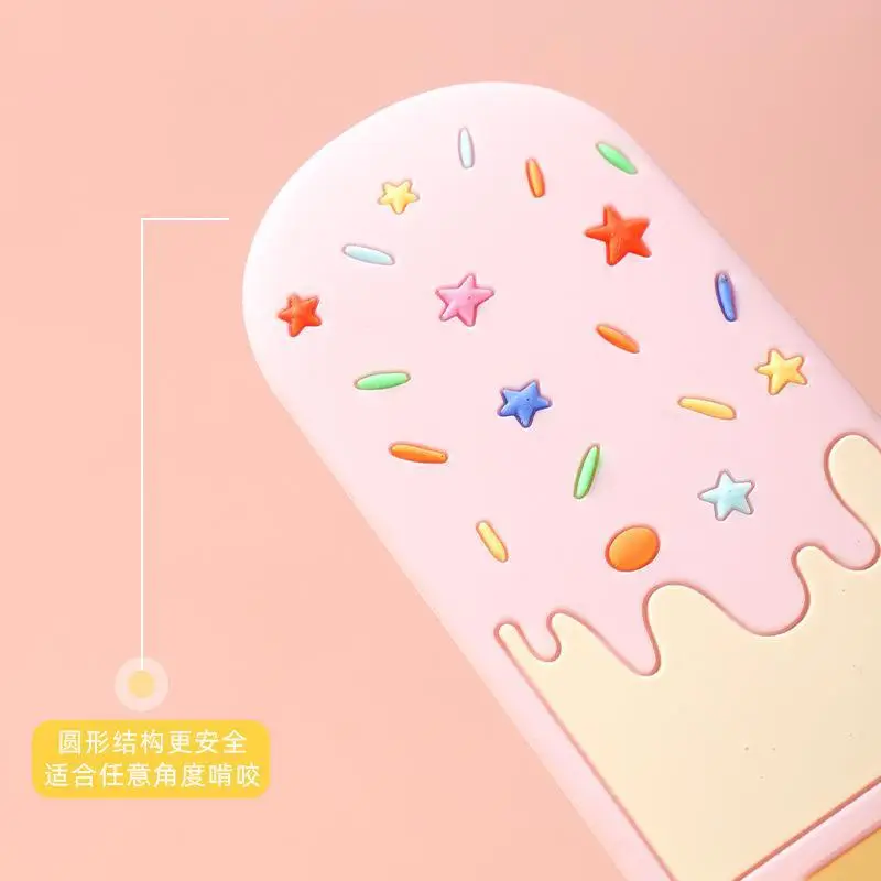 Baby Ice Cream Teether Silicone Toothpaste Toy