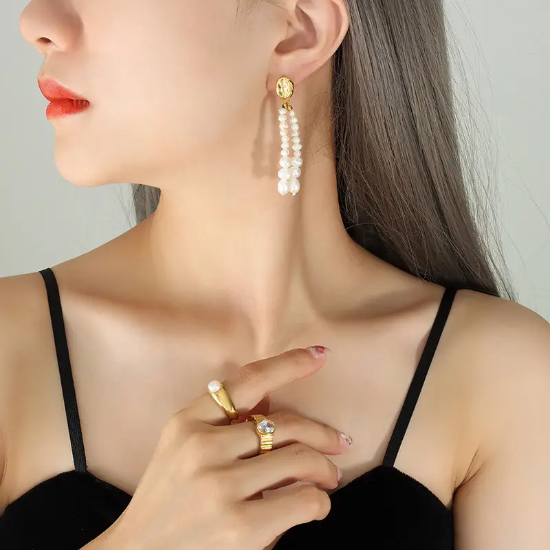 Oval Pearl Earrings for Women Wholesale Jewelry - Image 5