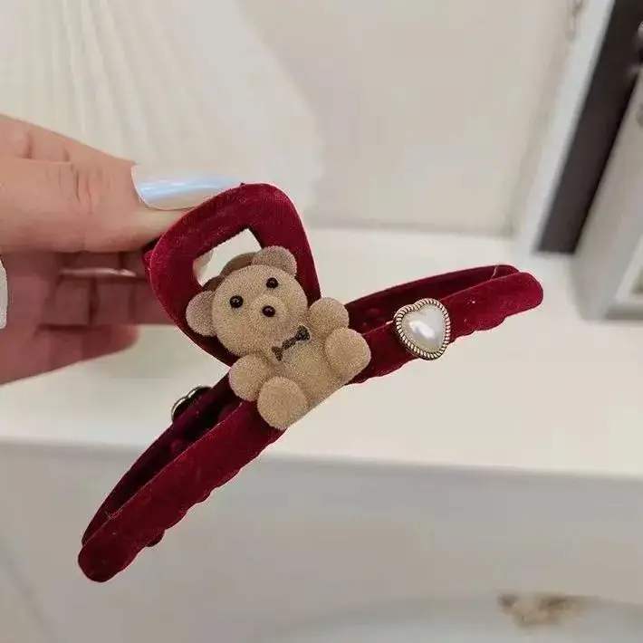 Bear Clip Hairpin for Women Fall Winter Large Grab